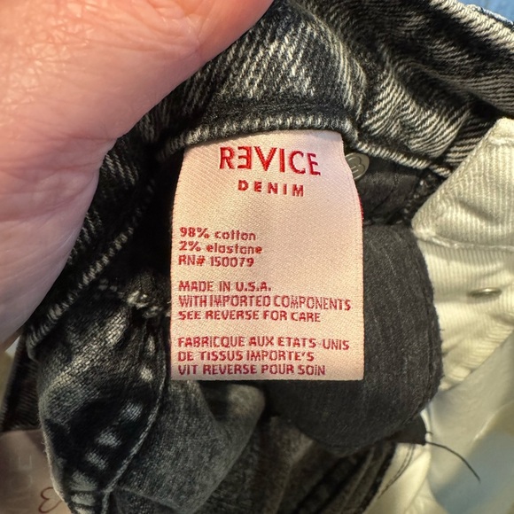 Revice High Rise Two-Tone Button Fly Jeans Sz 25 Black & White USA Made - Picture 4 of 6